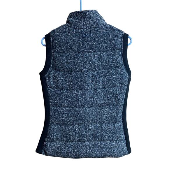Marc New York Women’s Vest Small Black Gray Knit Stretch Hi Neck Zip Up Pockets - Picture 2 of 8